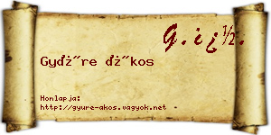 Gyüre Ákos névjegykártya
